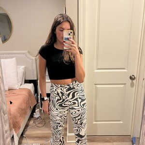Black and White Patterned Jeans